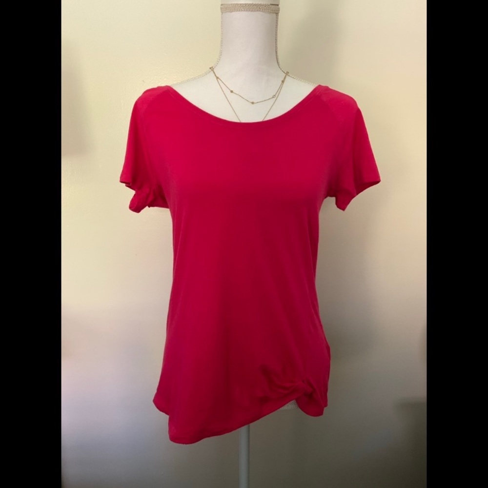 Calia Hot Pink Knot Top | M